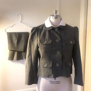 PETER SOM gray wool mohair suit sz 6 RUNWAY PIECES